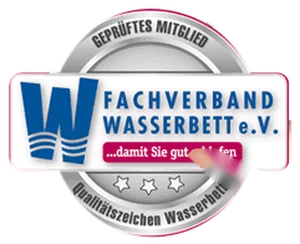 Siegel: Gepr&uuml;ftes Mitglied im Fachverband Wasserbett e. V.